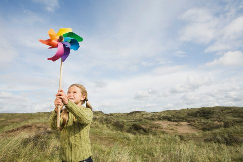 Meisje met windmolentje